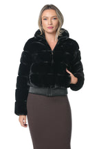 Jacheta Michael Kors Pelted Short Fur Bomber Negru