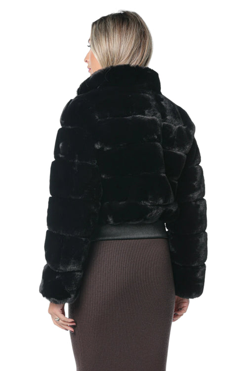 Jacheta Michael Kors Pelted Short Fur Bomber Negru