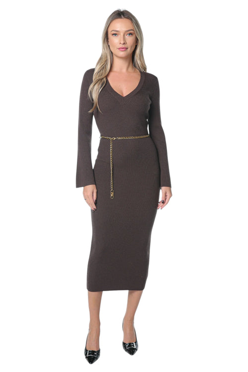 Rochie Michael Kors Vnk Bell Slv Merino Maro