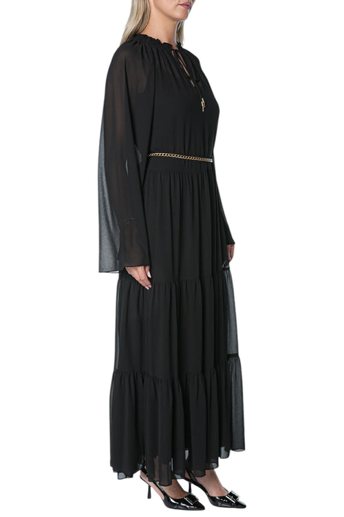 Rochie Michael Kors Smock Tie Neck Maxi