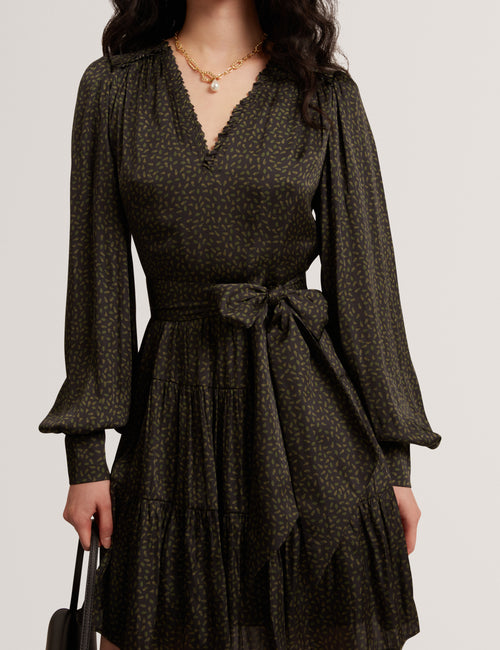 Rochie Ted Baker Phoeba Printed Tiered Belted Mini