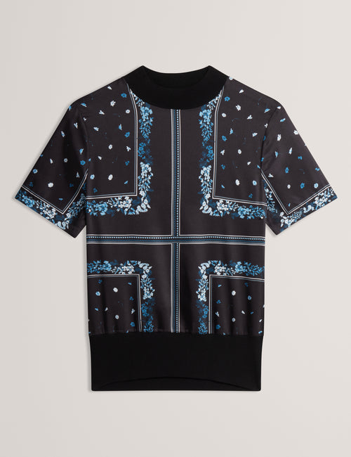 Tricou Ted Baker Almaaz Printed Woven Front