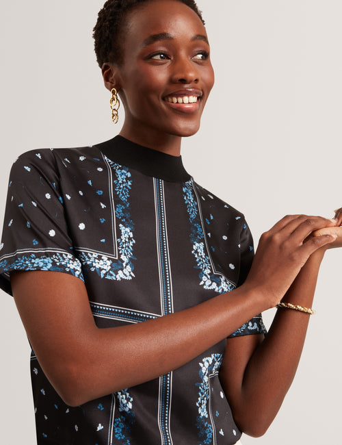 Tricou Ted Baker Almaaz Printed Woven Front