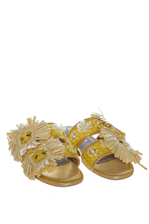 Sandale Kurt Geiger London Raffia Buckle Flat