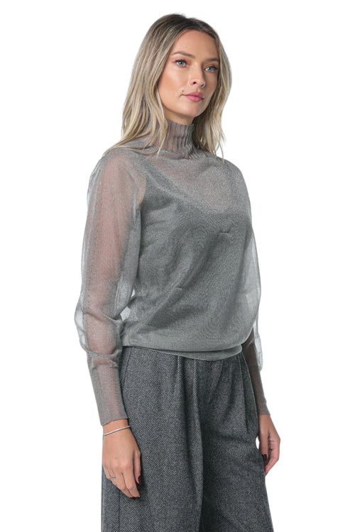 Top Ted Baker Taylaw Sheer Funnel Neck Gri
