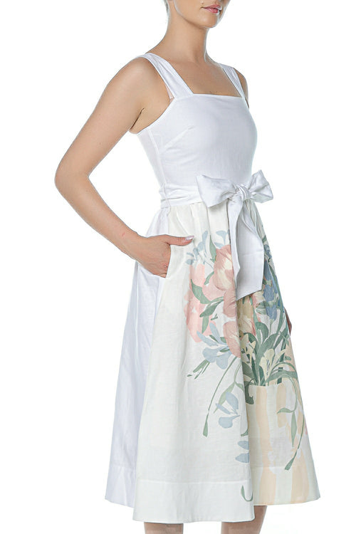 Rochie Ted Baker Gemha Tie Waist Floral Midi Sundress
