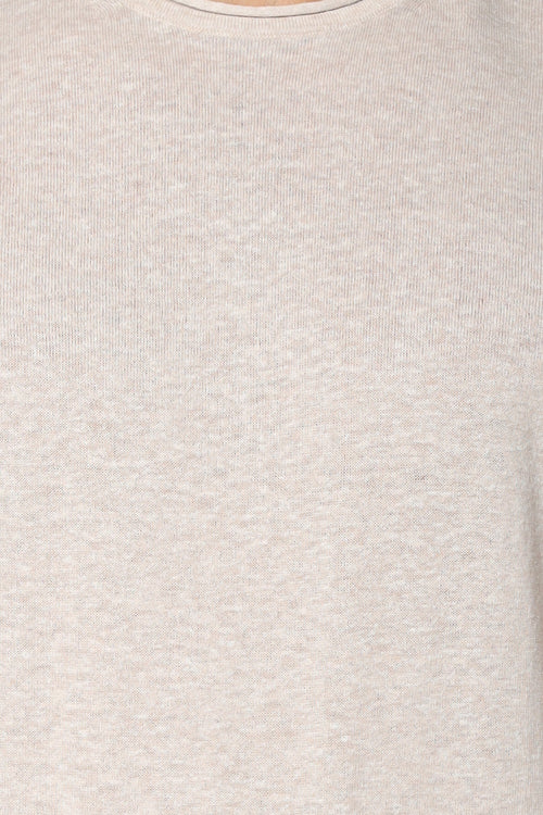 Bluza Ted Baker Yaen Ls Linen Blend Roll Edge Crew