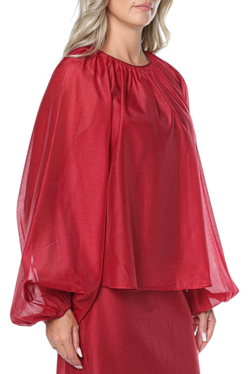 Bluza Ted Baker Eelana Puff Sleeve Blouse With Organza Overlay