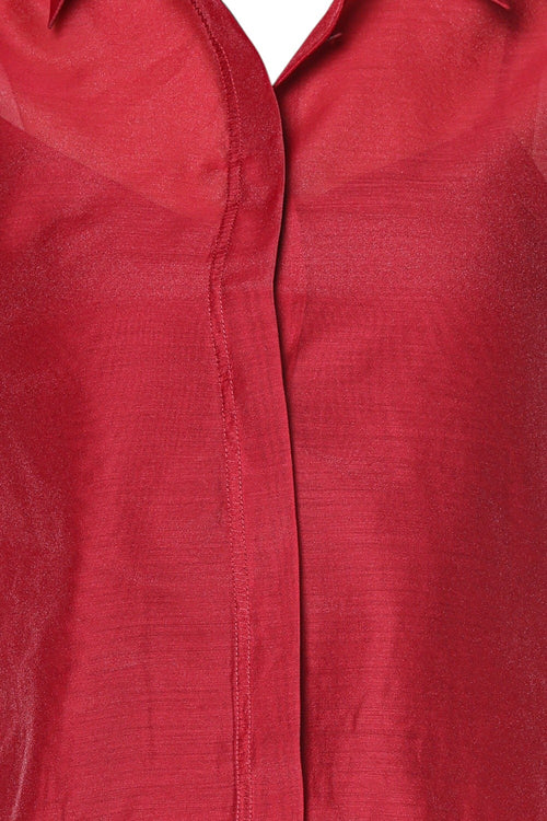 Camasa Ted Baker Tilliia Cropped Organza With Cuff Detail
