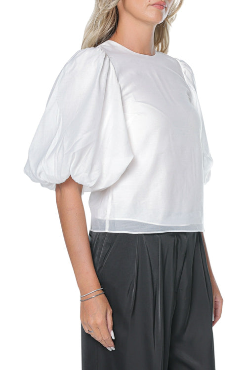 Tricou Ted Baker Marve Organza Crew Neck Top With Balloon