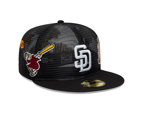 Sapca New Era San Diego Padres Mlb Mesh Black 59Fifty Fitted