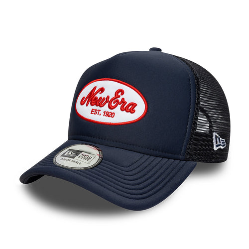 Sapca New Era Oval Patch Navy 9Forty A-Frame Trucker Adjustable