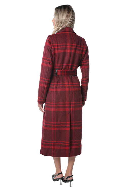 Palton DKNY Maxi Wrap Wool Rosu