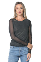 Bluza DKNY Dome Studs Mesh Negru