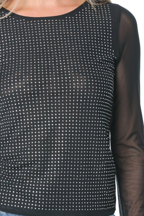 Bluza DKNY Dome Studs Mesh Negru