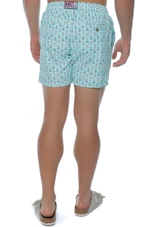 Short de baie Mc2 Saint Barth Lighting Micro Fantasy Albastru