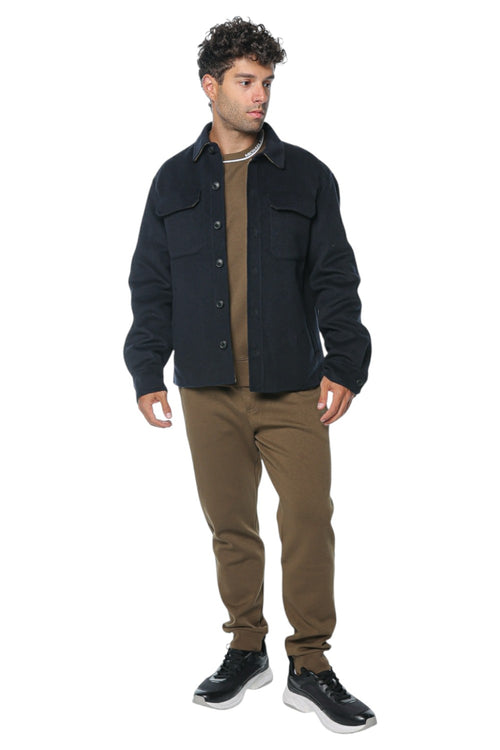 Jacheta Trussardi Bicolor Overshirt - Double Wool Blend