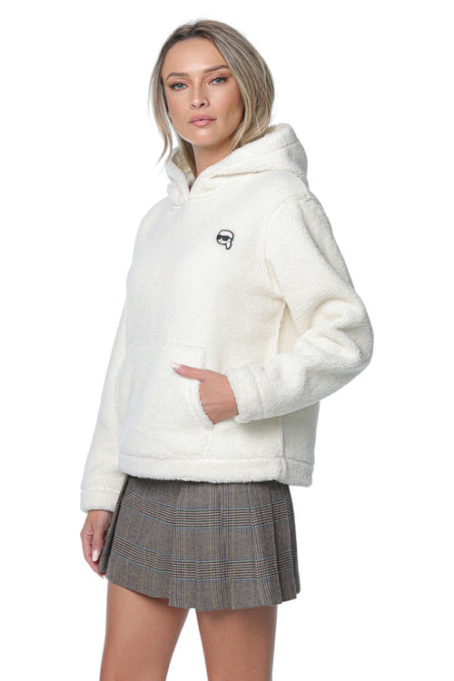 Hanorac Karl Lagerfeld Ikon Patch Teddy Hoodie