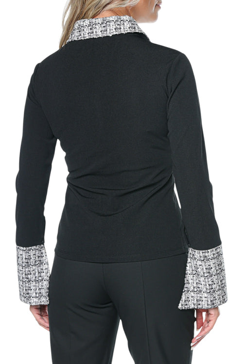 Camasa polo Karl Lagerfeld Long Sleeve Fabric Mix