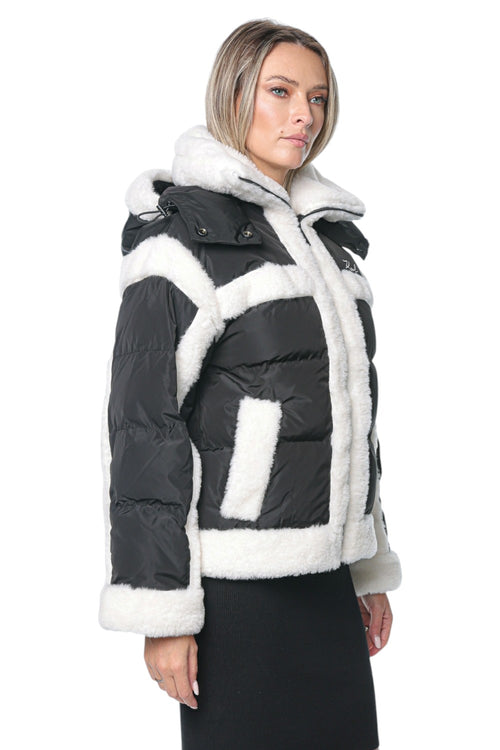 Jacheta Karl Lagerfeld Shearling Contrast Puffer