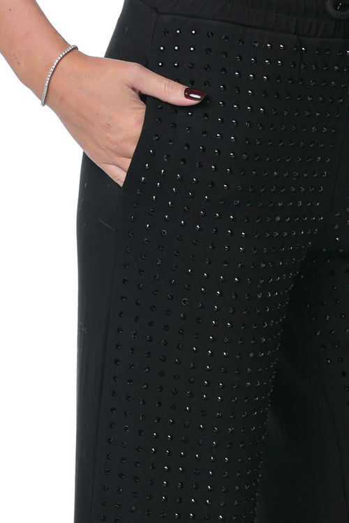 Pantaloni sport Karl Lagerfeld Embellished Negru