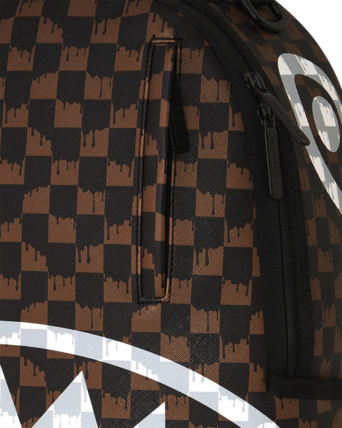 Rucsac Sprayground Brown And Cream Drip Check Shark