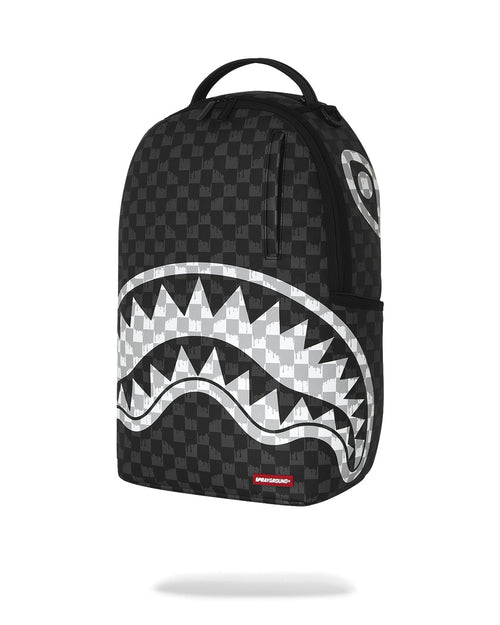 Rucsac Sprayground Black And White Drip Check Shark