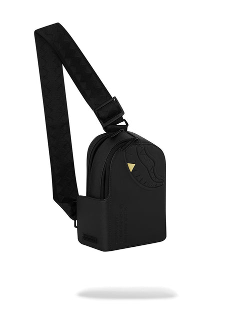 Rucsac Sprayground Blacked Out Embossed Gold Tooth Sling