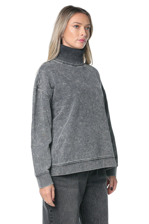 Pulover One Teaspoon Fleece Roll Neck Gri