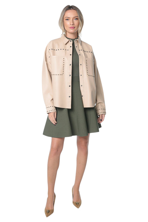 Camasa One Teaspoon Daria Leather Shacket Bej