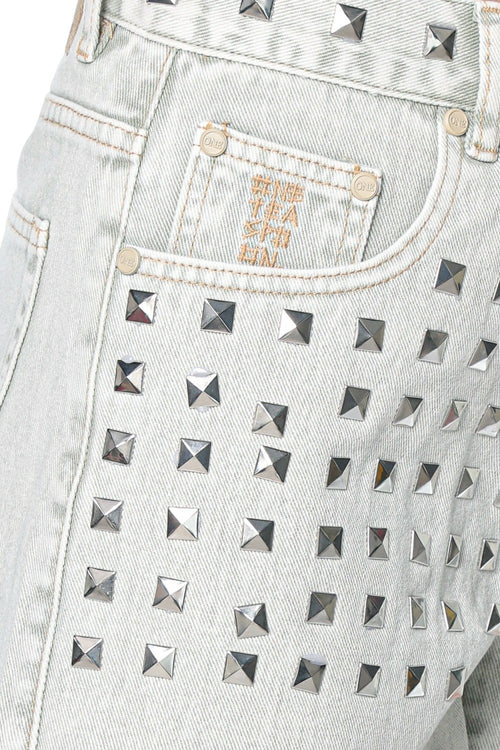 Pantaloni Scurti One Teaspoon Truckers Mid Waist Studded Denim