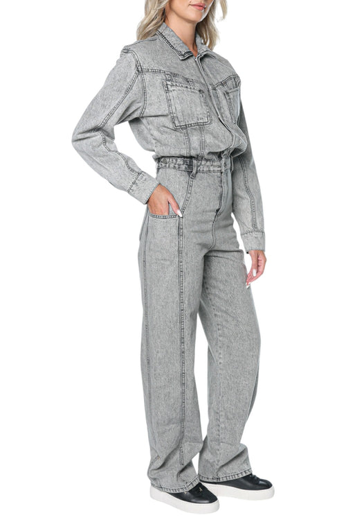Salopeta One Teaspoon Icon Longsleeved Straight Leg Denim
