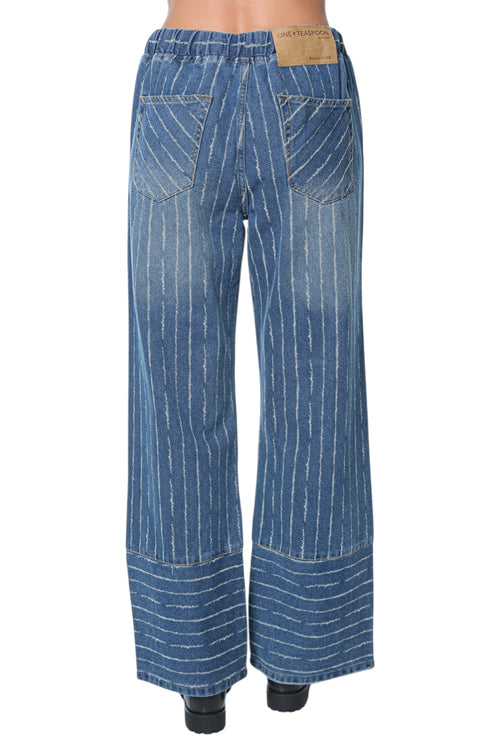 Jeans One Teaspoon Roadhouse Mid Waist Wide Leg Drawstring