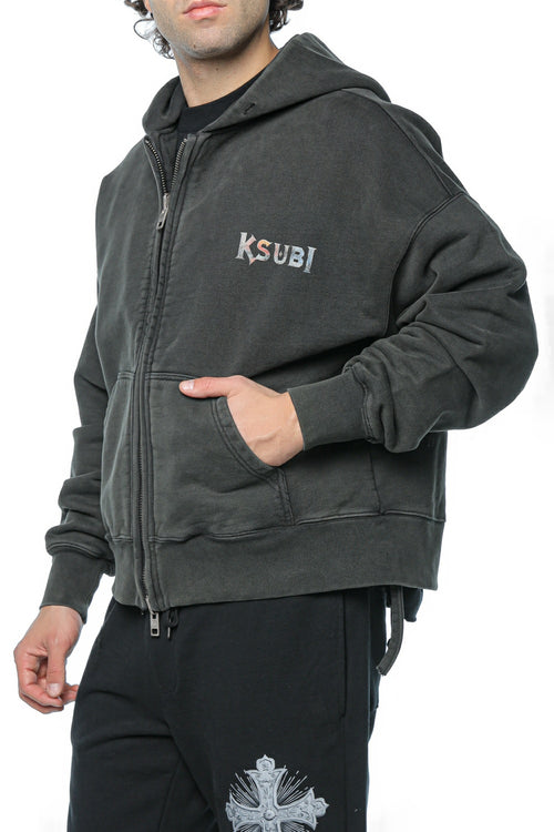 Hanorac Ksubi Death Snake Halen Zip Hoodie Ash