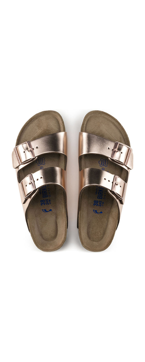 Slapi BIRKENSTOCK Arizona Sfb Lena Metallic Copp