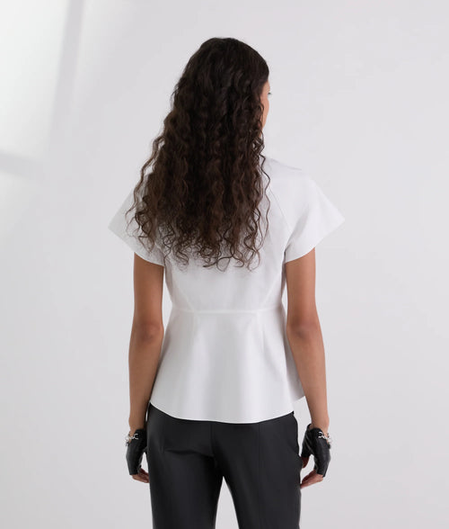 Camasa KARL LAGERFELD Front Ruffle Sslv Poplin