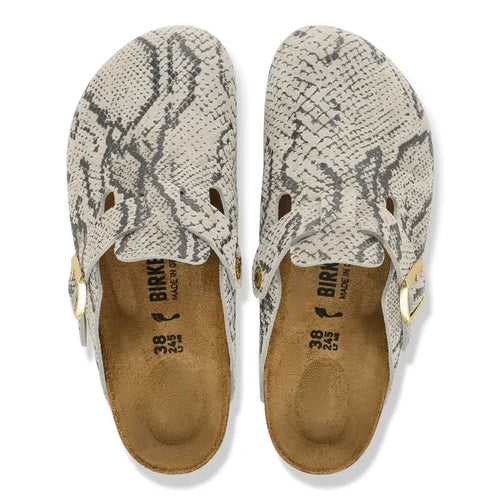 Saboti Birkenstock Boston Print Leve Snake Oyster