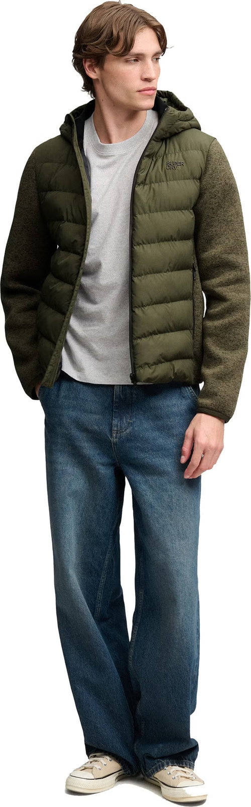 Jacheta Superdry Hooded Storm Knit Hybrid