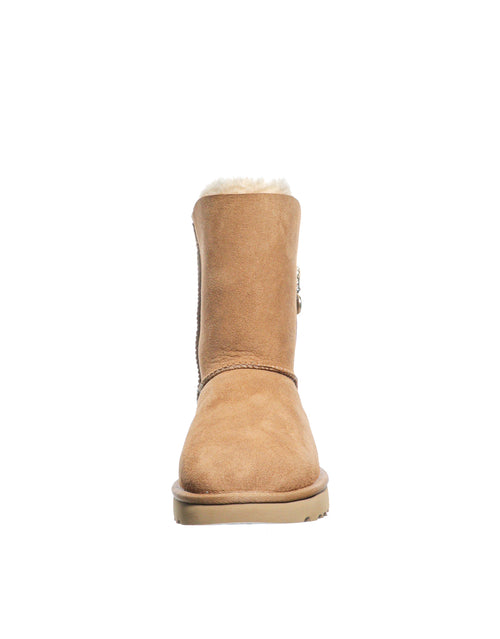 Cizme din piele intoarsa cu fermoar Bailey Zip Short UGG
