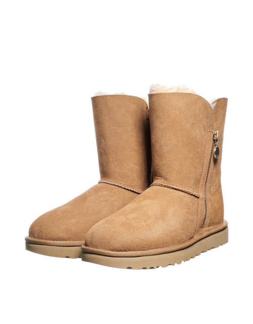 Cizme din piele intoarsa cu fermoar Bailey Zip Short UGG