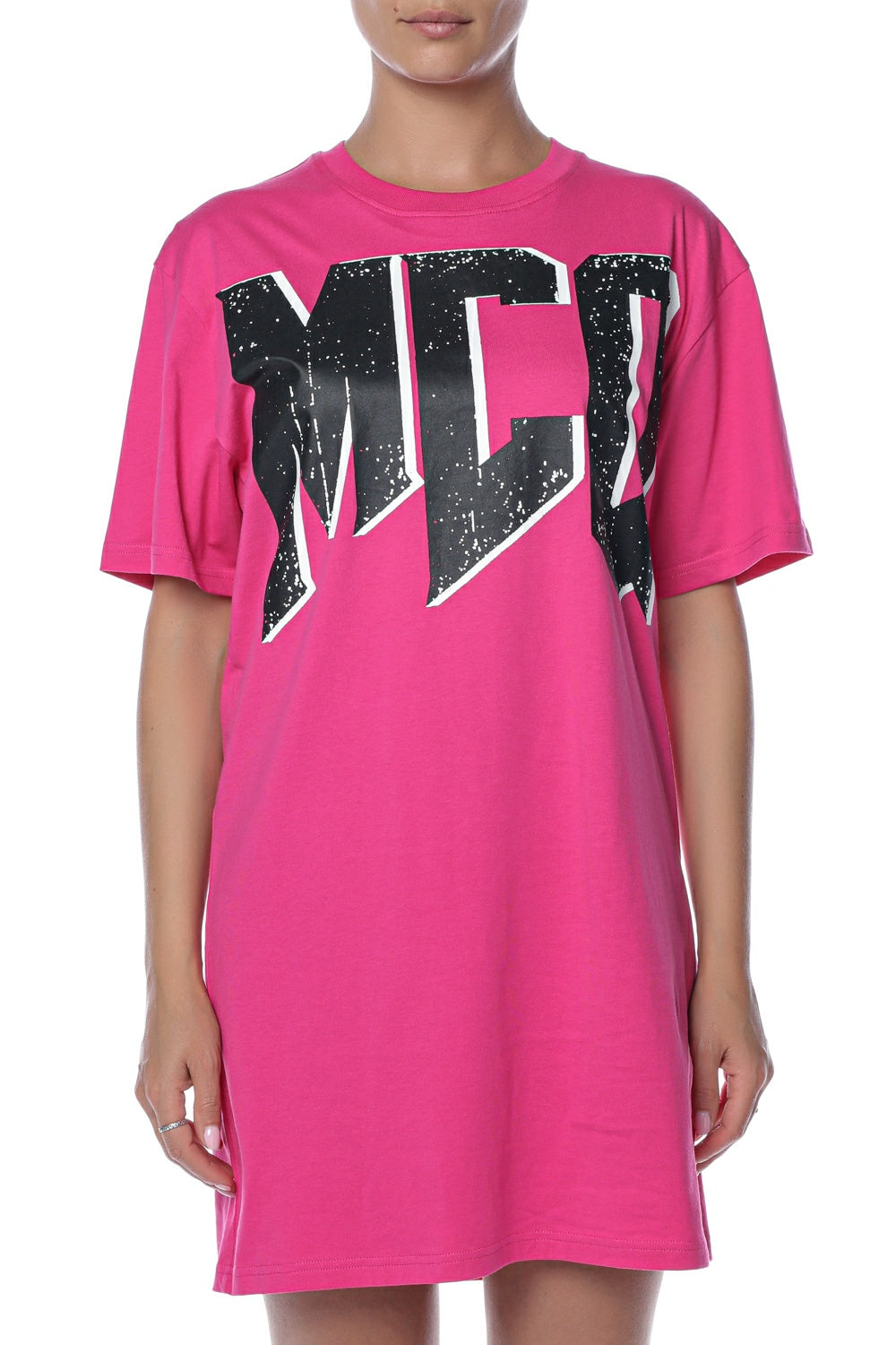 Rochie tricou roz MCQ cu imprimeu cu logo 