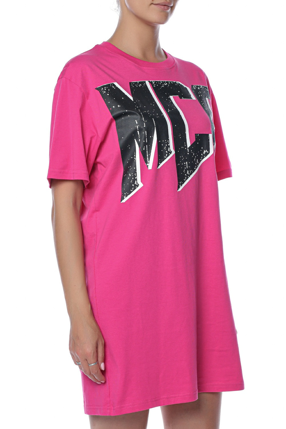 Rochie tricou roz MCQ cu imprimeu cu logo  - 3