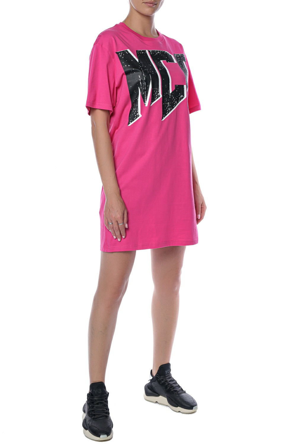 Rochie tricou roz MCQ cu imprimeu cu logo  - 2