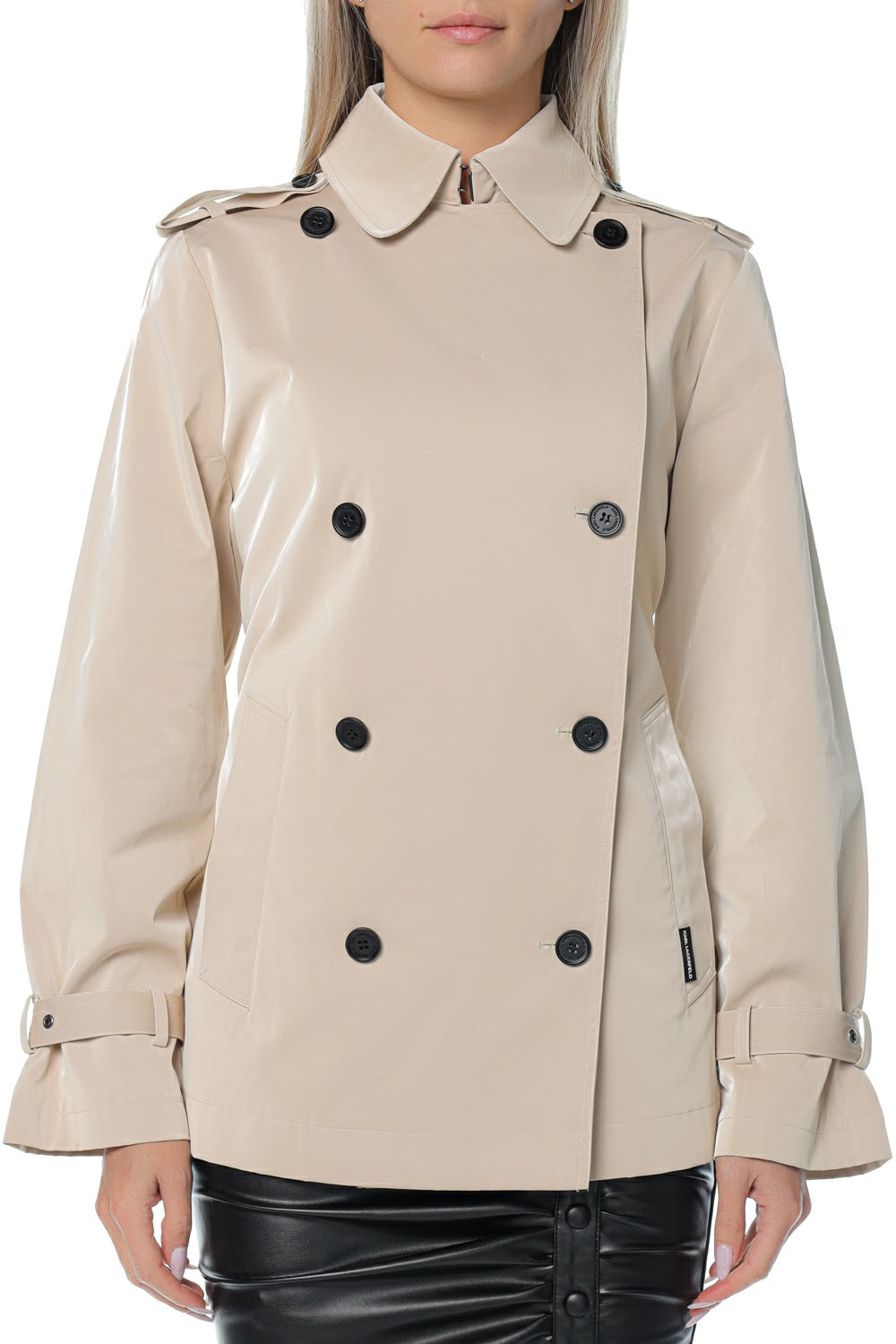 Trench scurt KARL LAGERFELD Coated Cotton