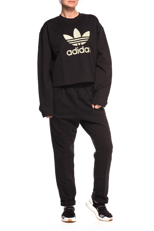 Hanorac negru din bumbac Premium Crew Adidas Originals