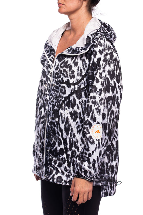 Jacheta cu animal print True Pace Run Wind.Rdy adidas by Stella McCartney
