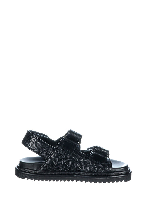 sandale negre din piele