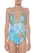 Costum de baie cu imprimeu floral Golden Era Gottex