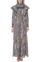 Rochie lunga cu animal print si volane ONETEASPOON