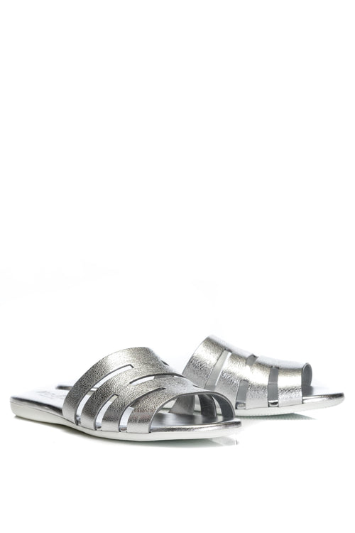 Papuci de piele Valencia Flat Metallic Hogan